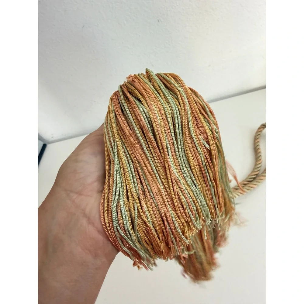 Vintage Oversized Tassel Curtain Tieback Sage Green Peach Gold Twisted Rope 1pc